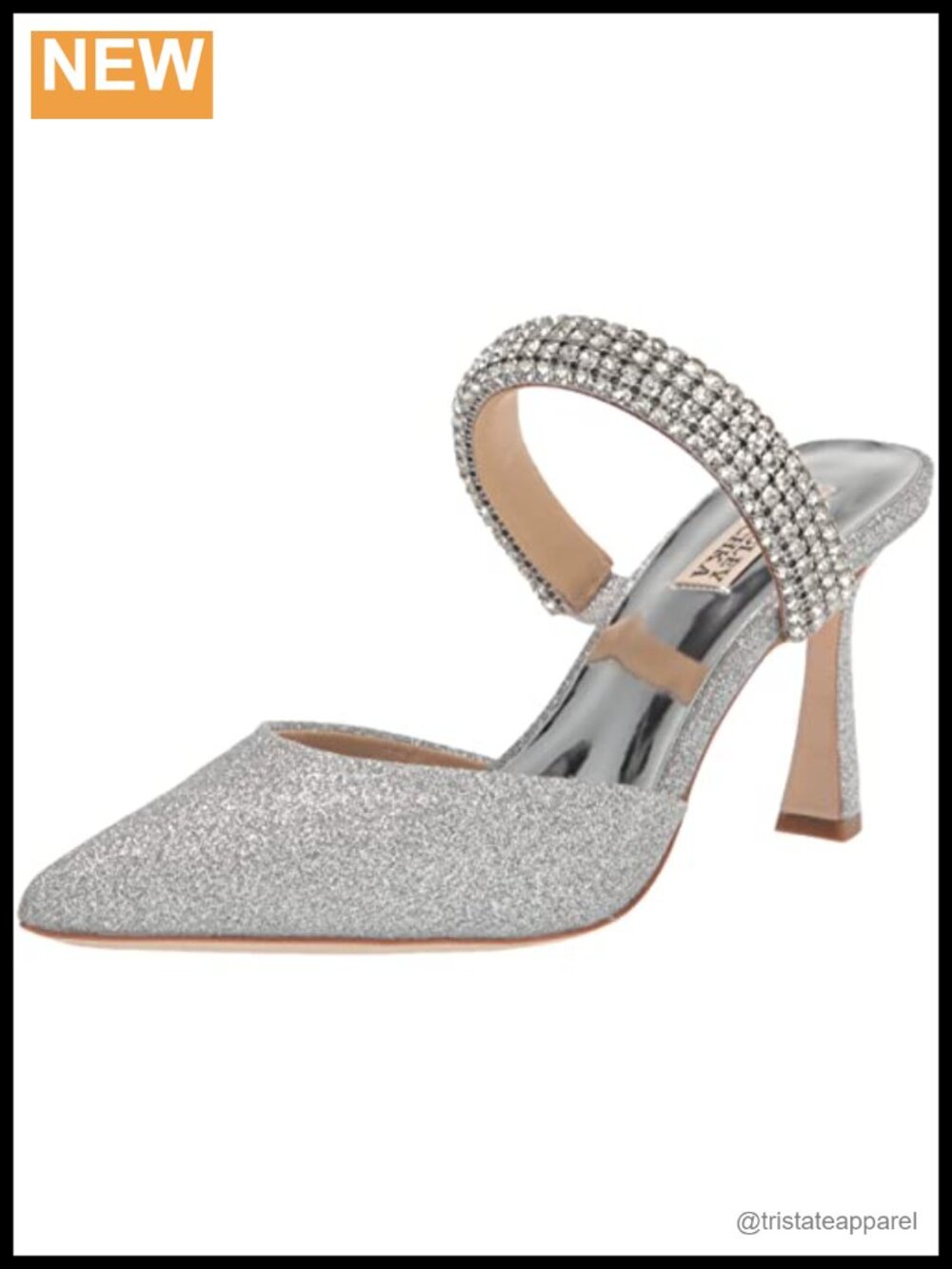 Jeweled Kitten Heel Pointed Toe Leather Pump Breathable Lining